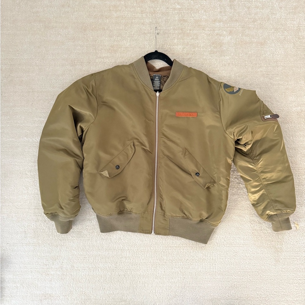RRL Ralph Lauren Khaki Bomber Jacket with Snap Pocket